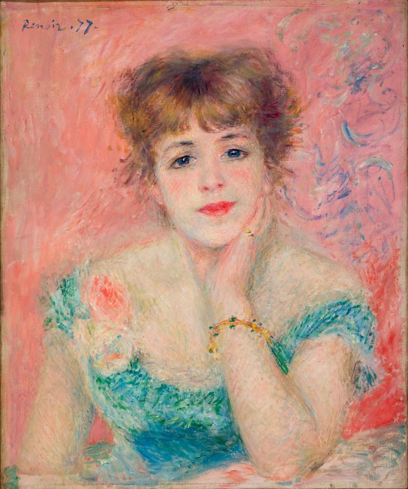 Пьер Огюст Ренуар - Портрет актрисы Жанны Самари. 1877. Холст-масло.