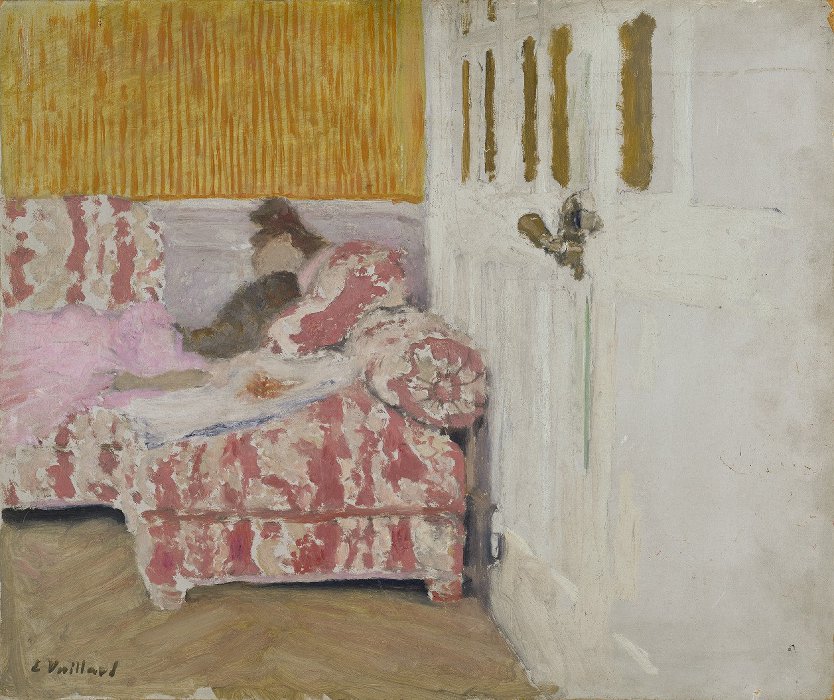 Эдуард Вюйар - На диване (В белой комнате). 1890-1893. Картон, наклеенный на дерево, масло.jpg